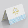 Convite para aniversário Debutante 15 anos Azul Serenity e Dourado